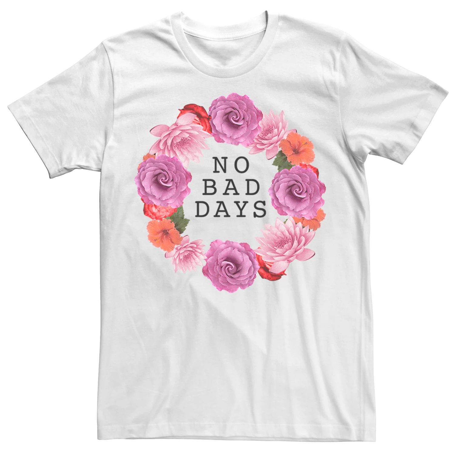Мужская футболка No Bad Days с цветочным венком Licensed Character, белый мужская футболка зайка с цветочным венком xl белый