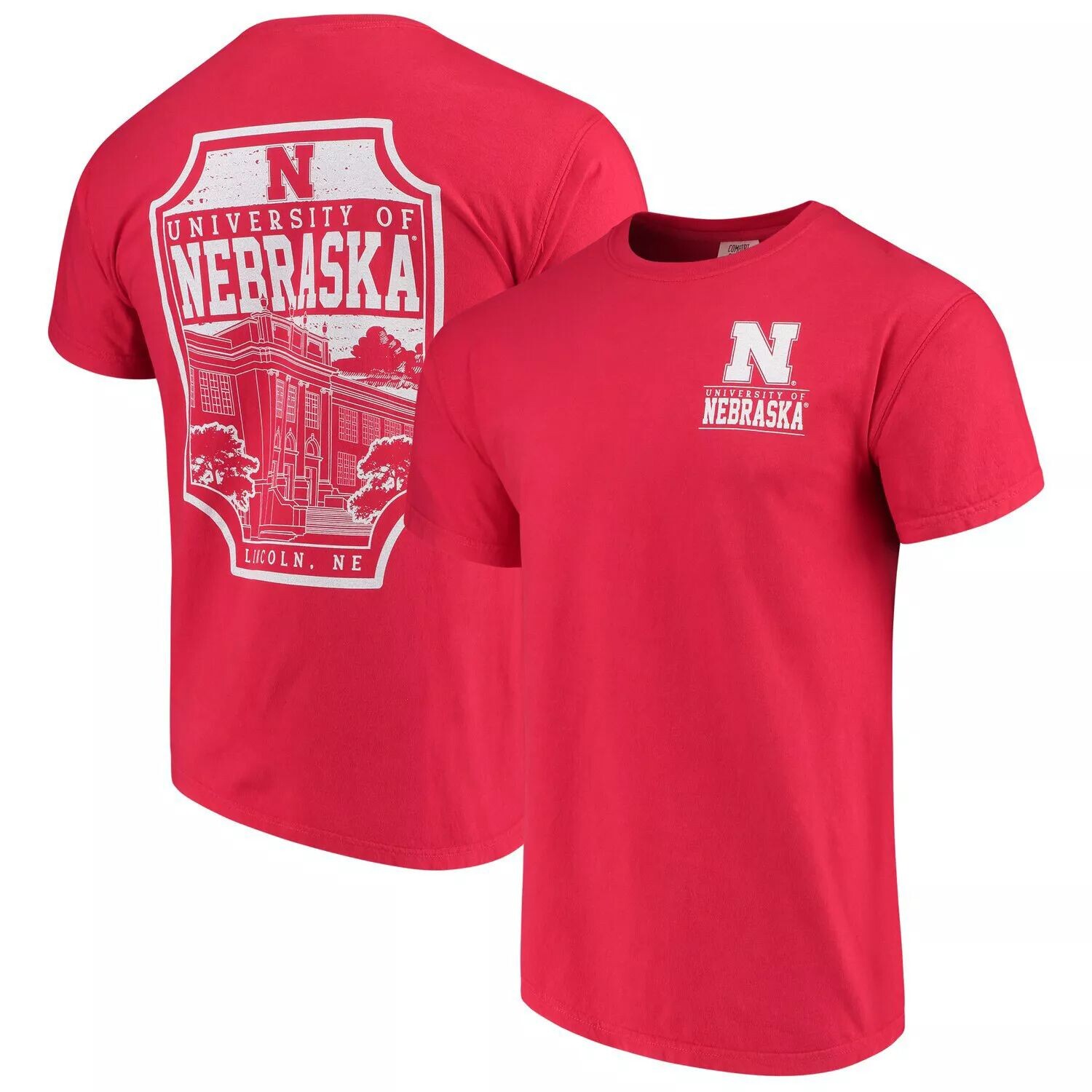 

Мужская футболка Scarlet Nebraska Huskers Comfort Colors Campus Icon