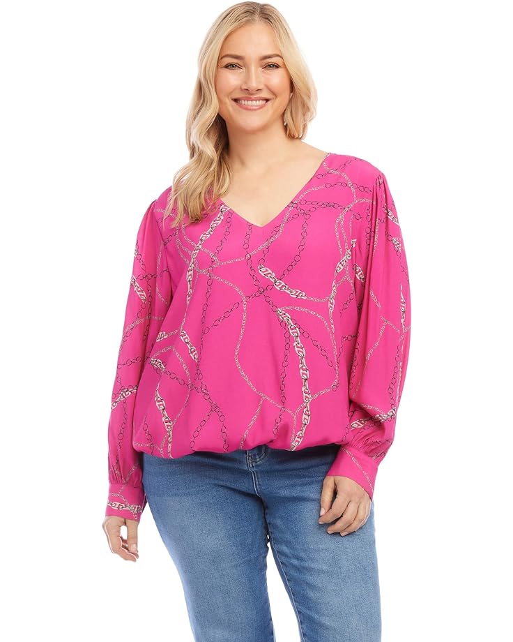 Блуза Karen Kane Plus Size V-Neck, цвет Print