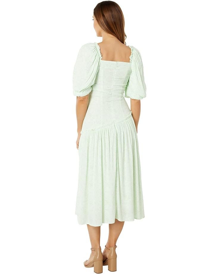 Платье MOON RIVER Puff Sleeve Midi Dress, цвет Sage платье moon river puff sleeve back cutout midi dress