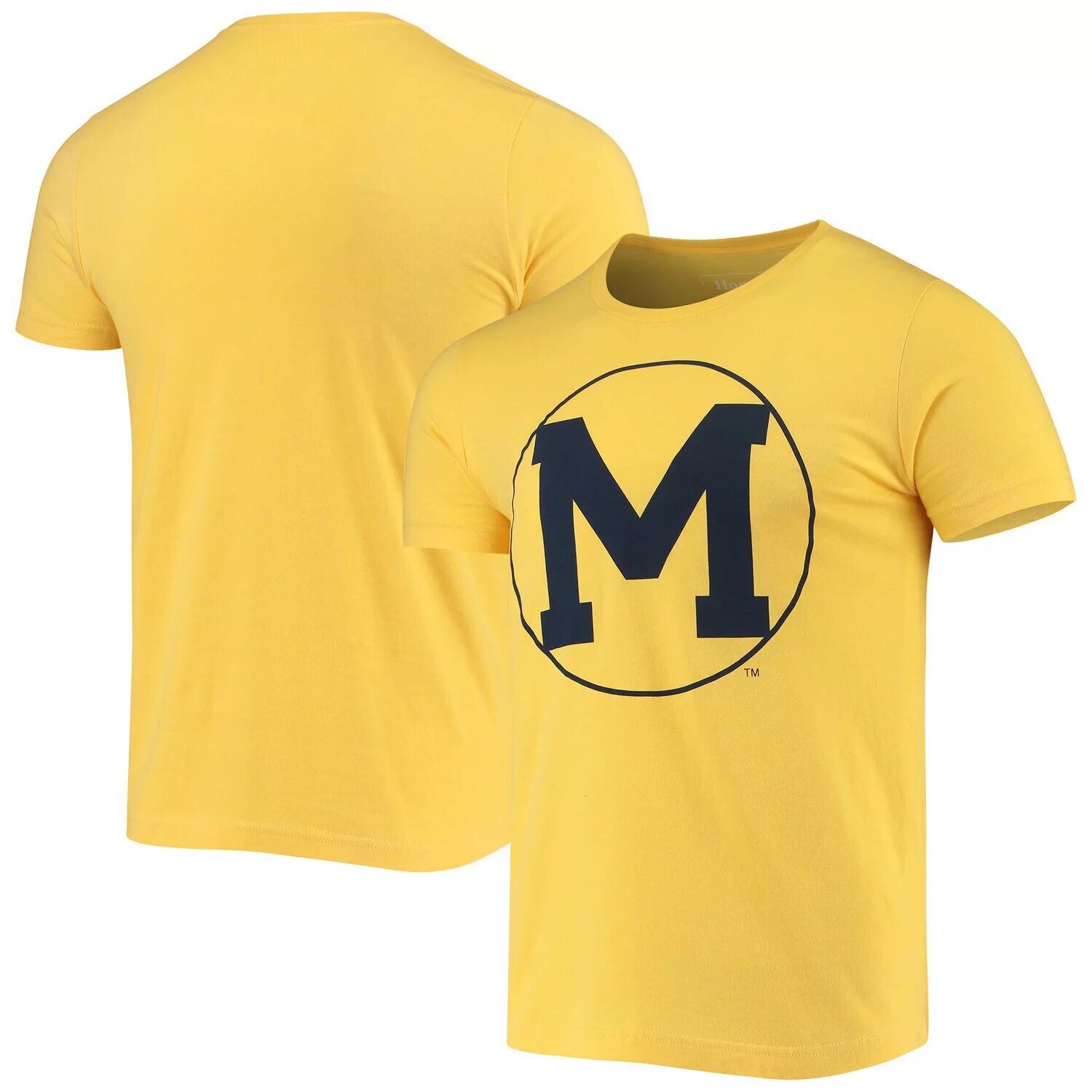 

Мужская футболка Homefield Heathered Maize Michigan Wolverines Vintage Block M