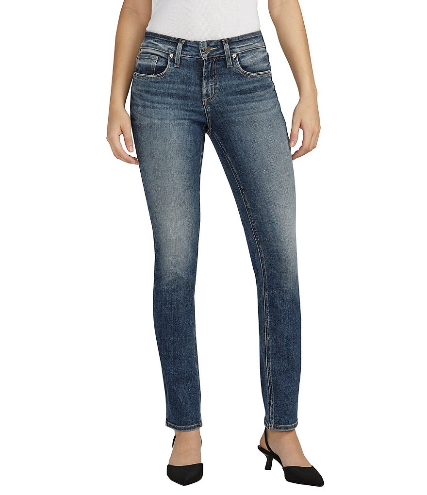 Прямые джинсы Suki со средней посадкой Silver Jeans Co., синий