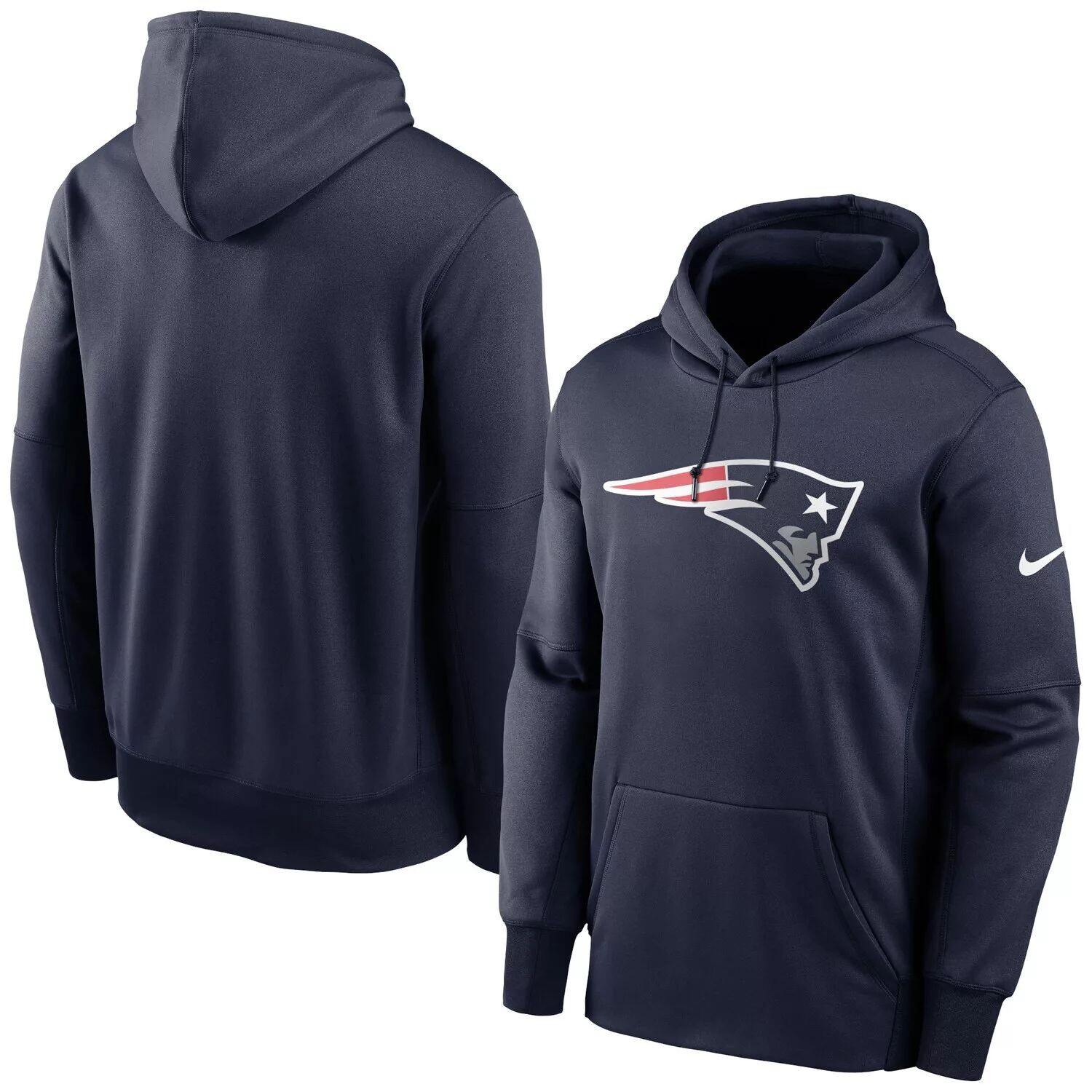 

Мужской темно-синий пуловер с капюшоном New England Patriots Fan Gear Primary Logo Performance Nike