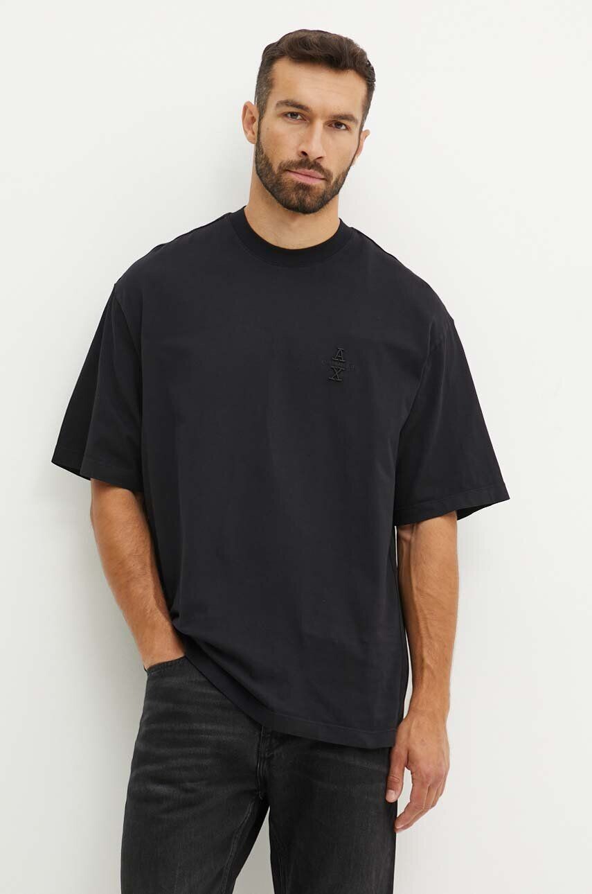 

Хлопковая футболка Armani Exchange, черный