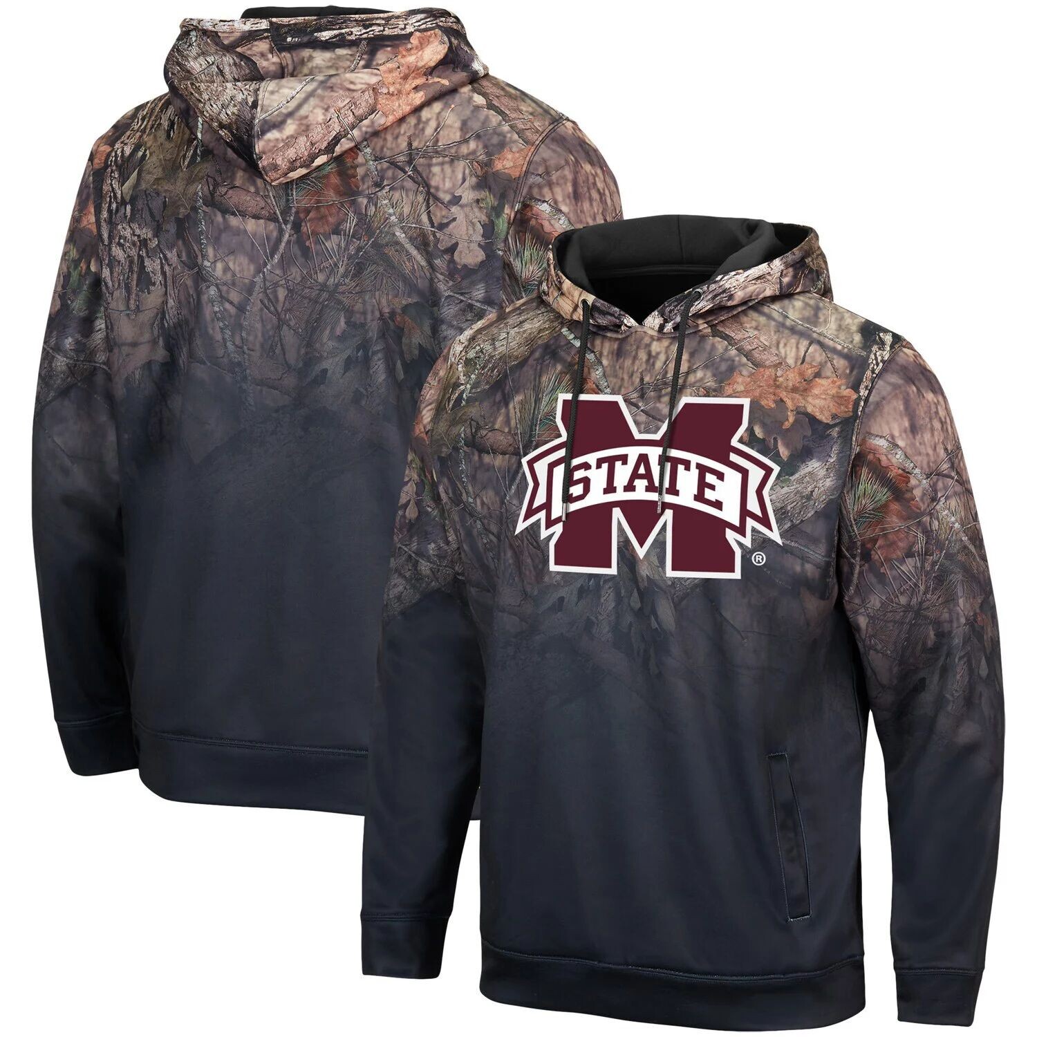 

Мужской черный пуловер с капюшоном Colosseum Mississippi State Bulldogs Mossy Oak