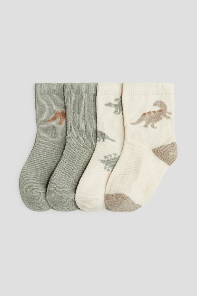4 упаковки носков H&M, зеленый набор динозавр 12 штук artyk