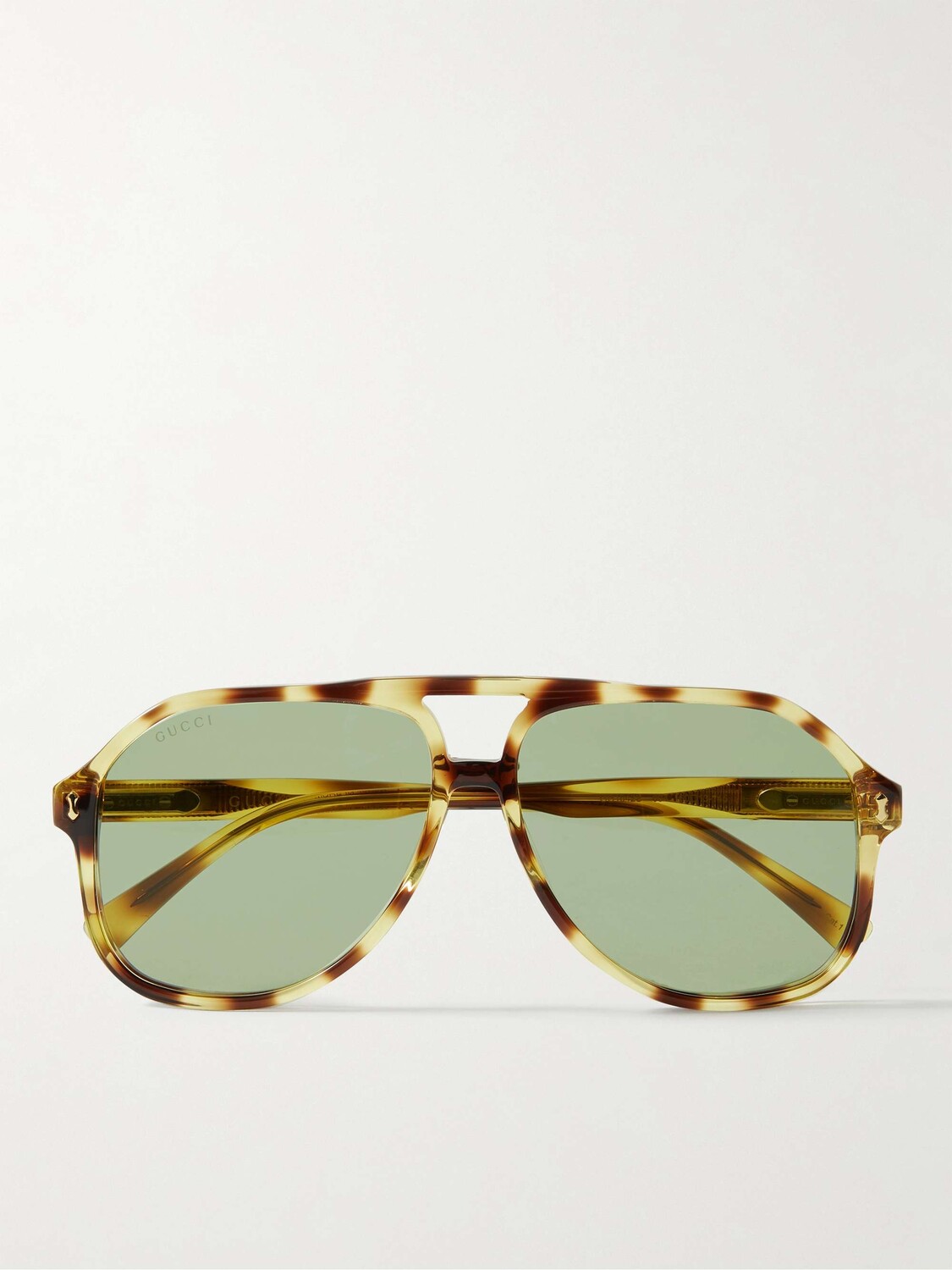 

Солнцезащитные очки-авиаторы из ацетата черепаховой расцветки GUCCI EYEWEAR, коричневый