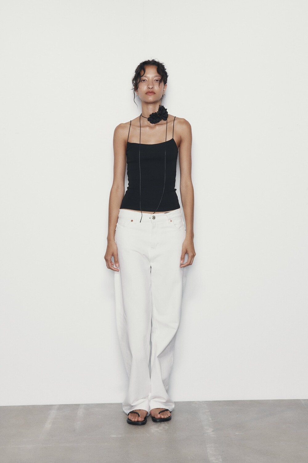 

Топ с ремешком Zara, черный