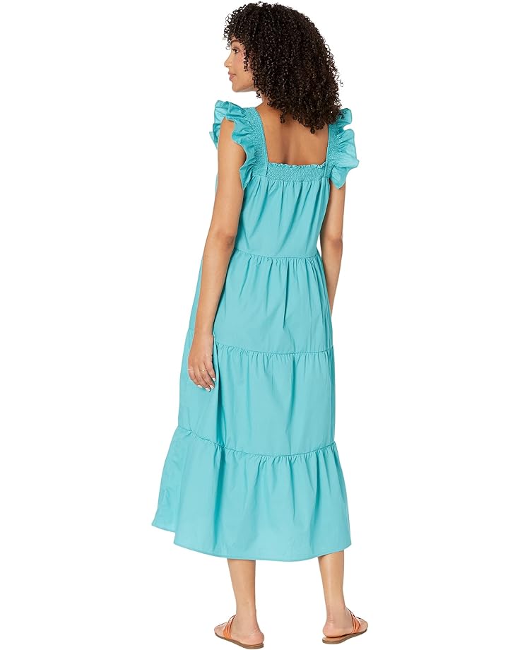 цена Платье MOON RIVER Square Neck Tiered Dress, светло-синий