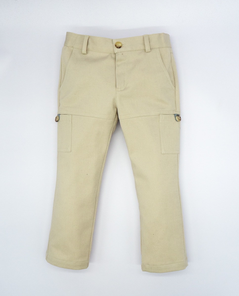 цена Бежевые хлопковые брюки для мальчика Fina Ejerique, бежевый