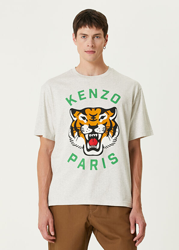 

Футболка с счастливым тигром Kenzo, серый