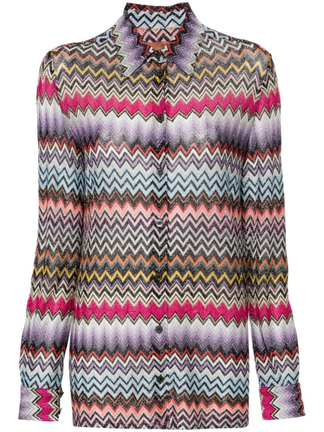 

Missoni рубашка с длинными рукавами и узором зигзаг, черный