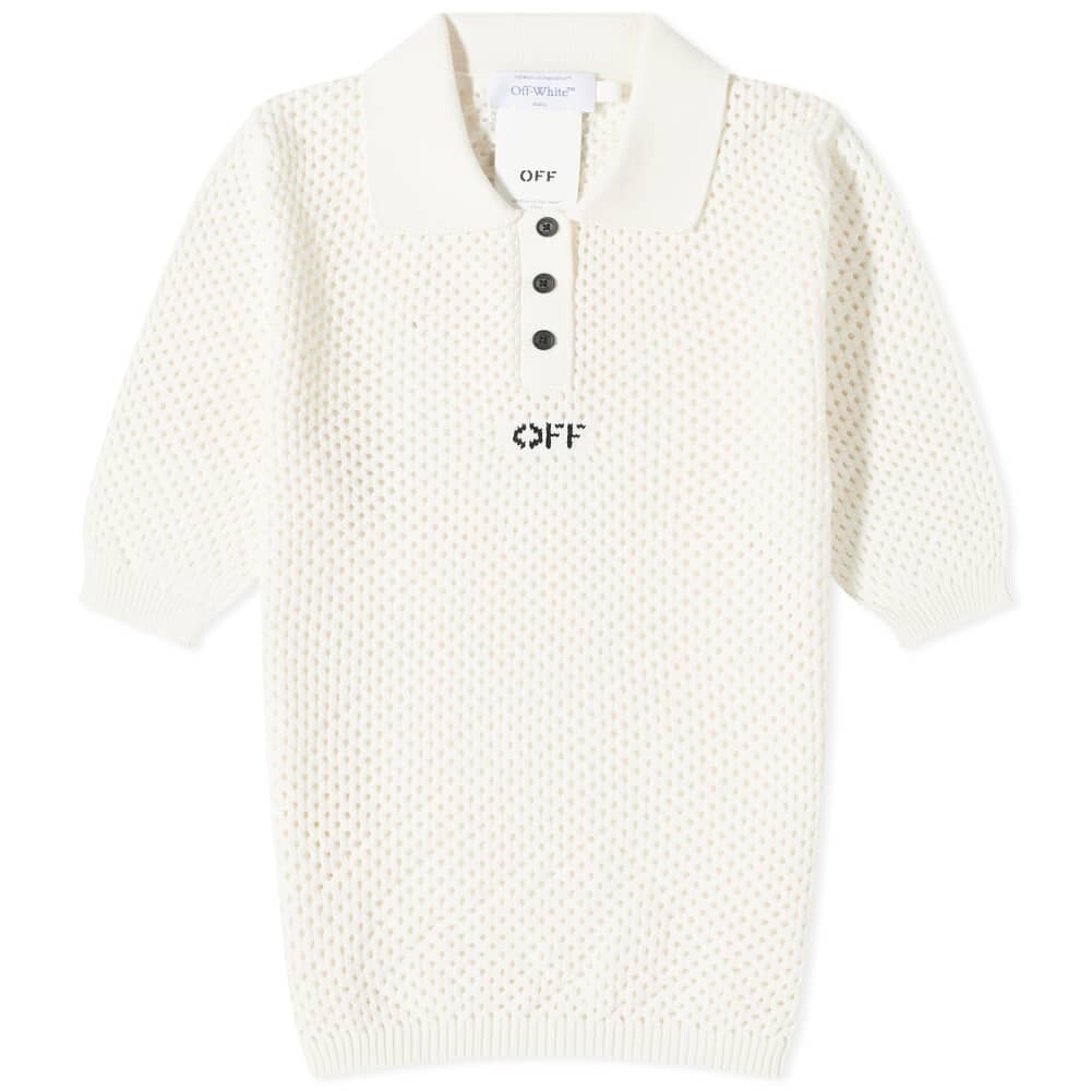 

Off-White сетчатый топ-поло, белый