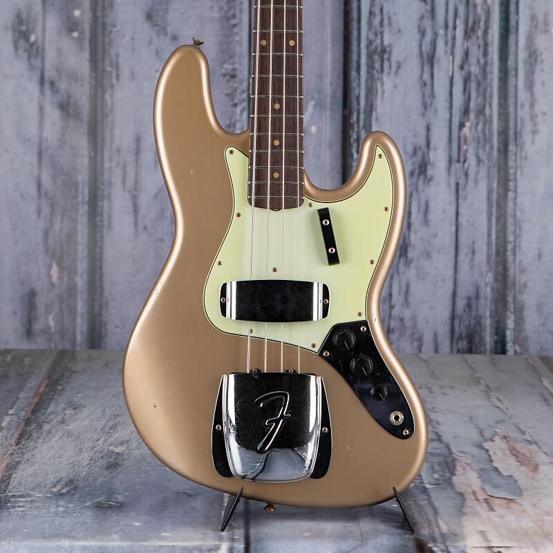 

Басс гитара Fender Custom Shop Limited Edition 1964 Jazz Bass Journeyman Relic Bass, Aged Shoreline Gold
