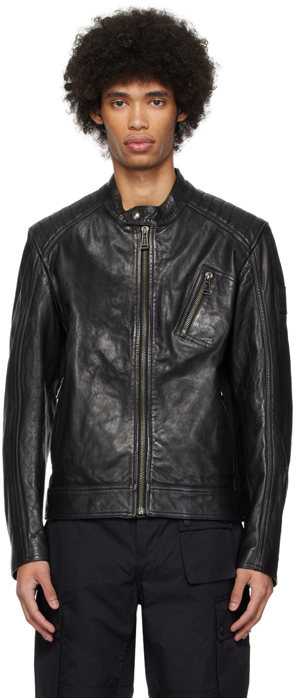 

Черная кожаная куртка V Racer Belstaff