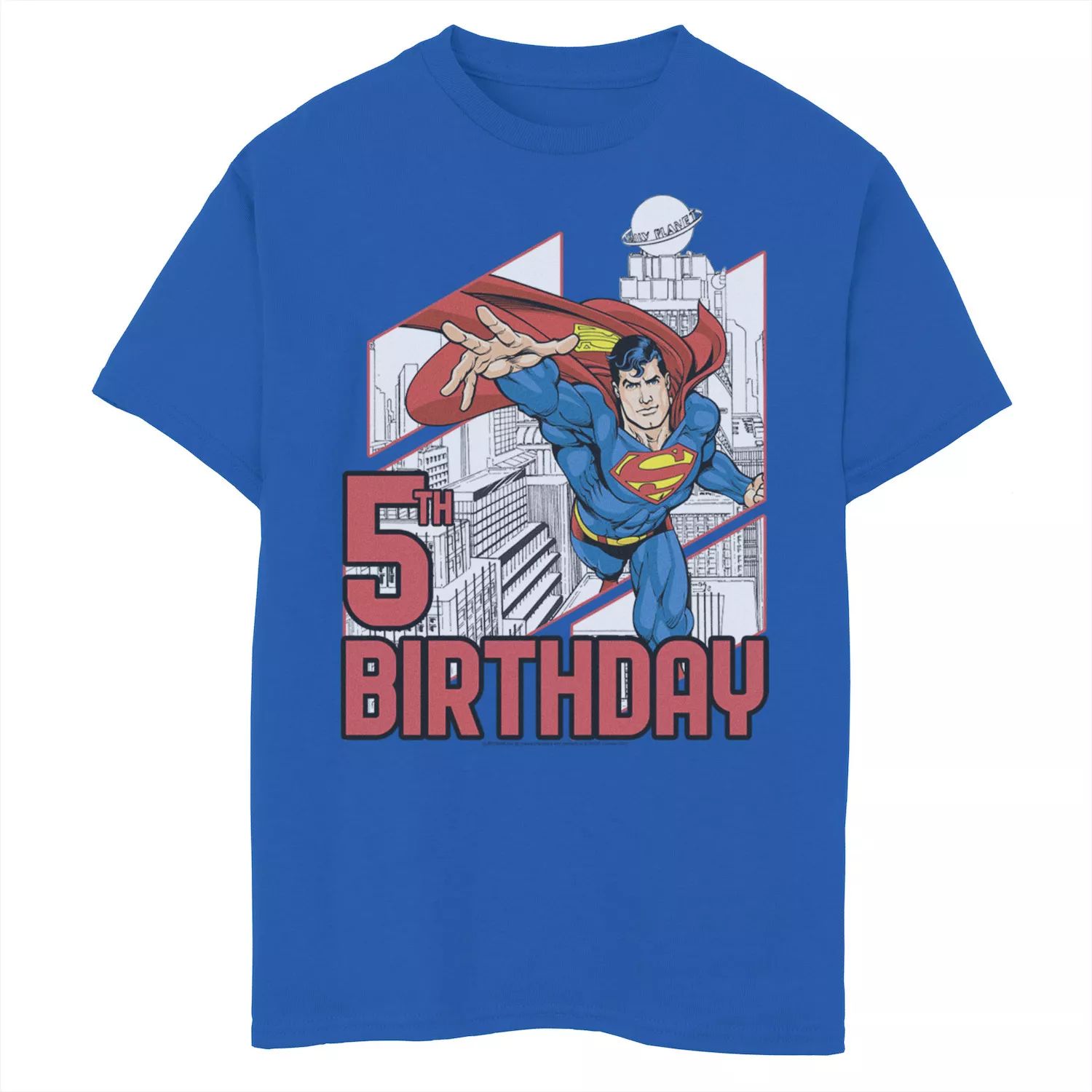 

Футболка с рисунком Супермена на 5-й день рождения для мальчиков 8–20 лет из комиксов DC Comics Licensed Character