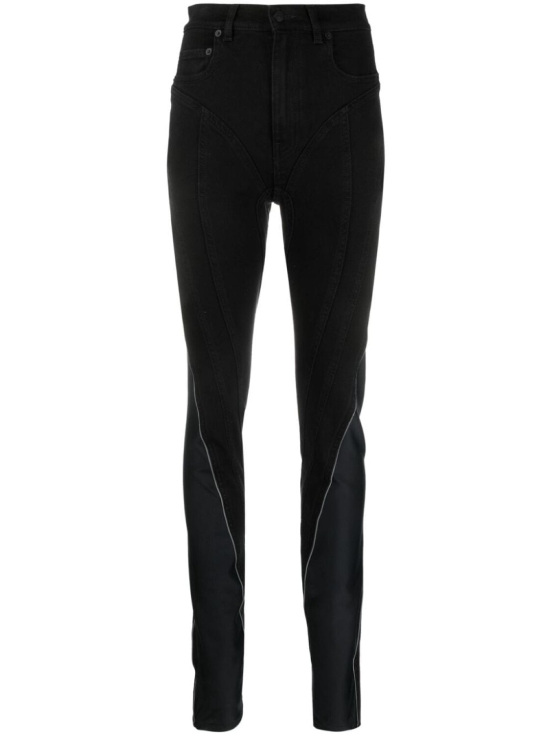 

Mugler джинсы скинни Spiral со вставками, черный