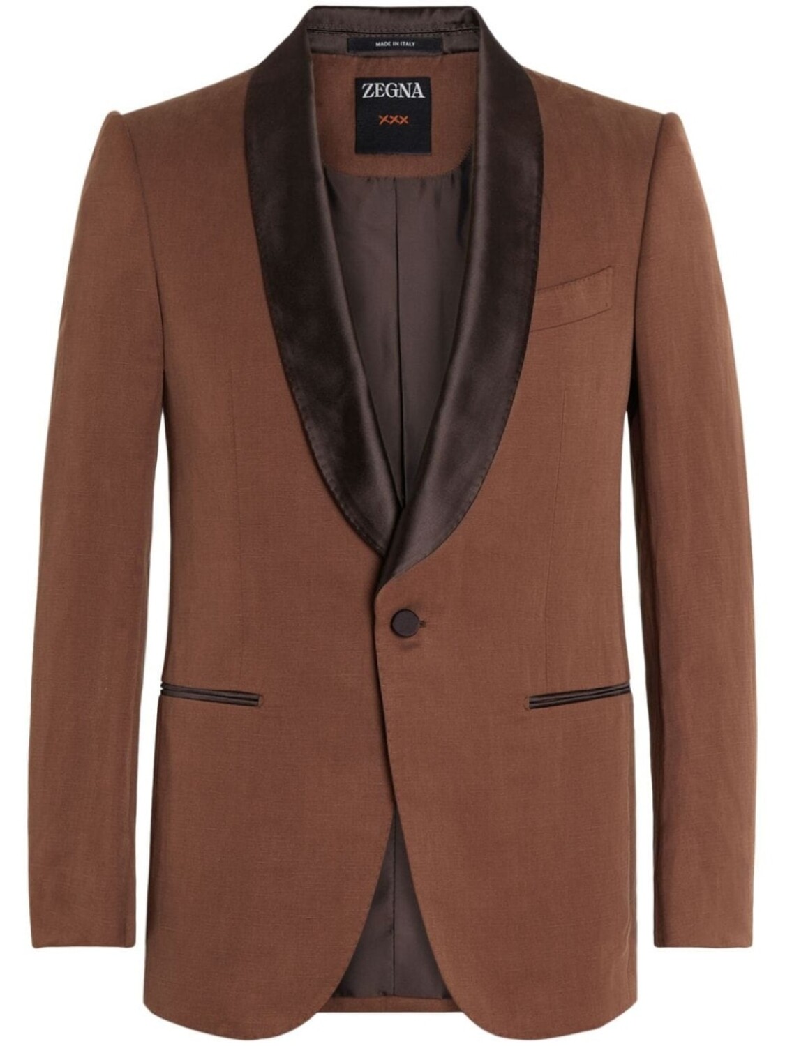 

Zegna пиджак из смесового шелка, коричневый
