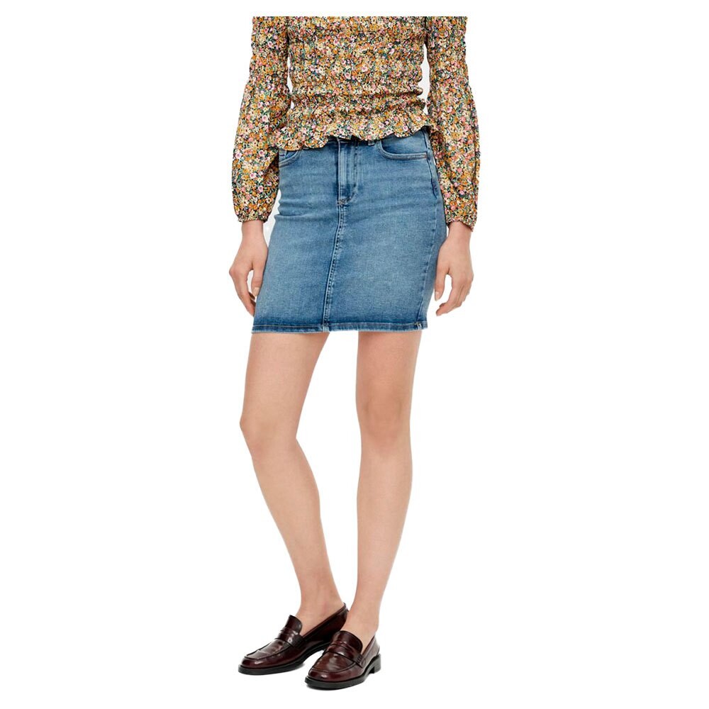 

Юбка Pieces Lili Mid Waist Denim, синий