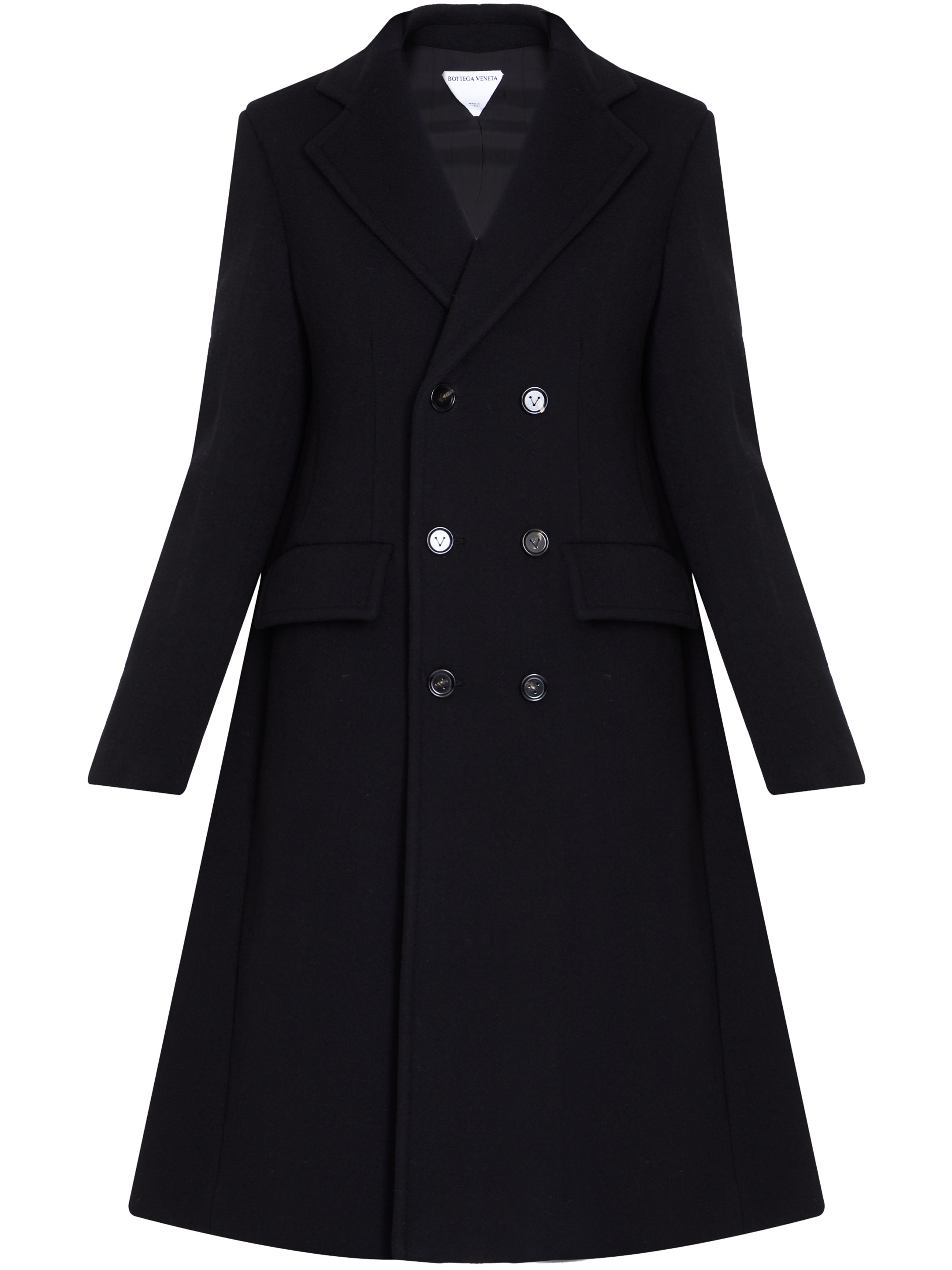 Пальто Bottega Veneta Wool and cashmere, черный