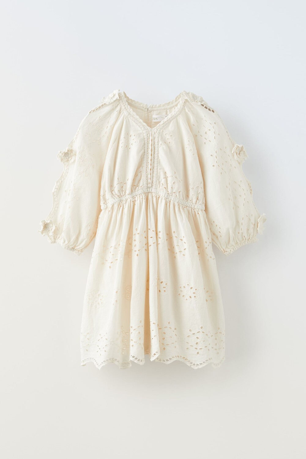 

Платье с вышивкой schiffli Zara, светлый песок