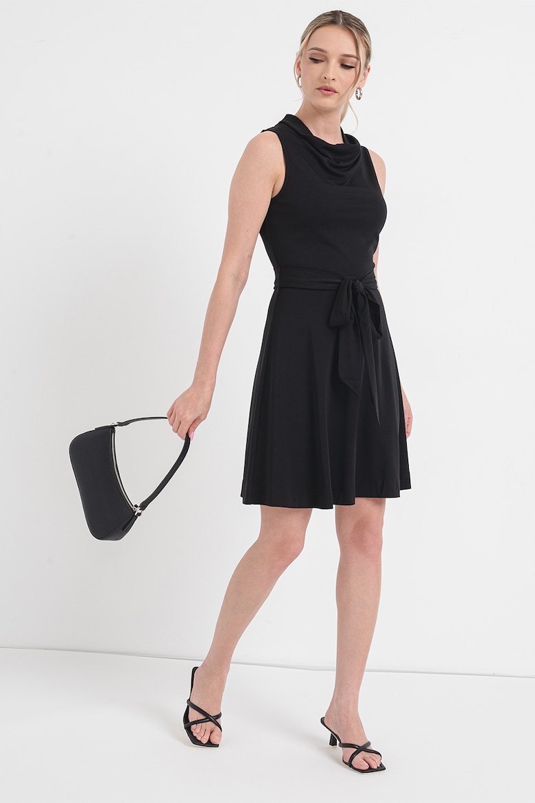 Короткое платье с вырезом и драпированным вырезом Esprit, черный платье с вырезом esprit фиолетовый