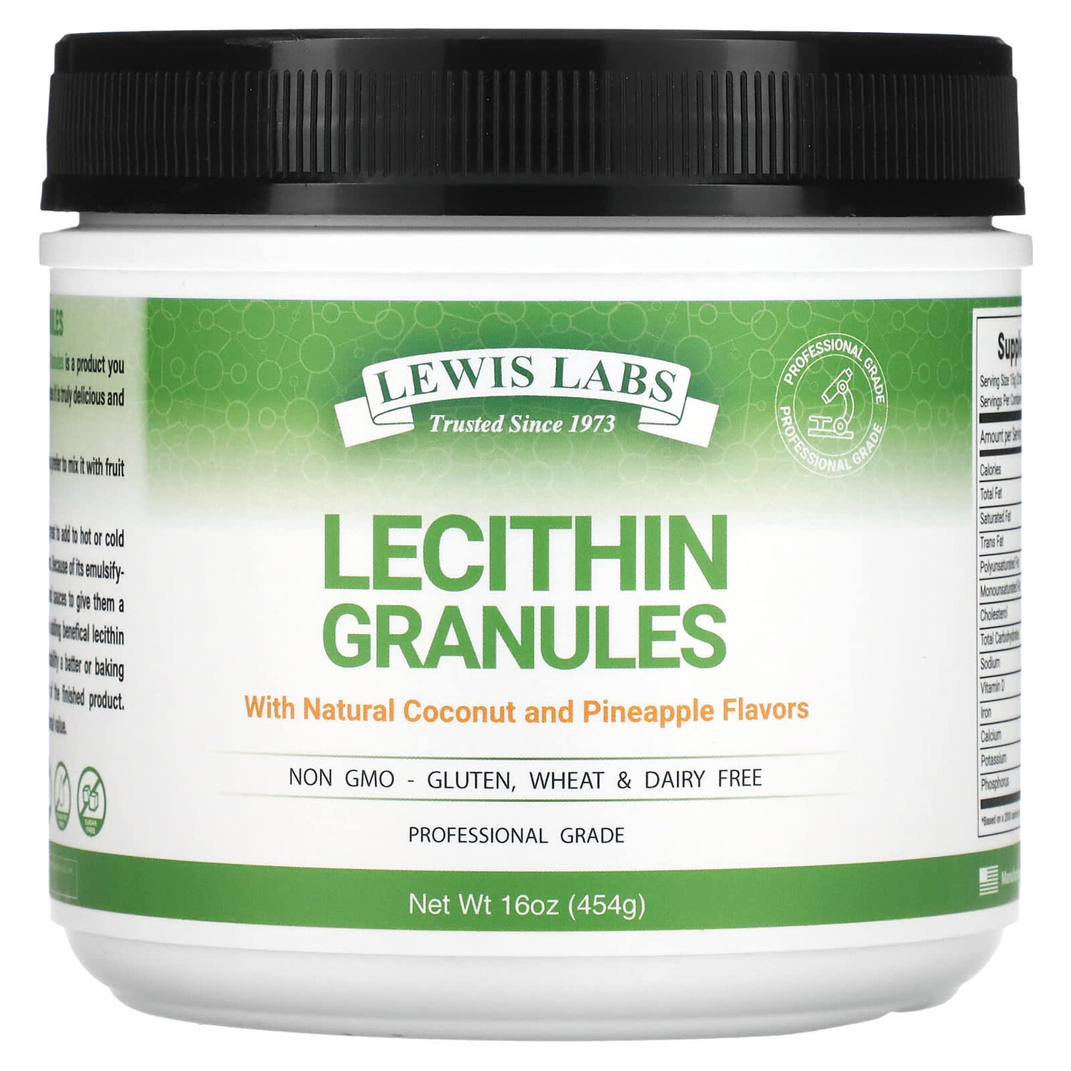 

Lecithin Granules, Natural Coconut and Pineapple, 16 oz (454 g), Lewis Labs
