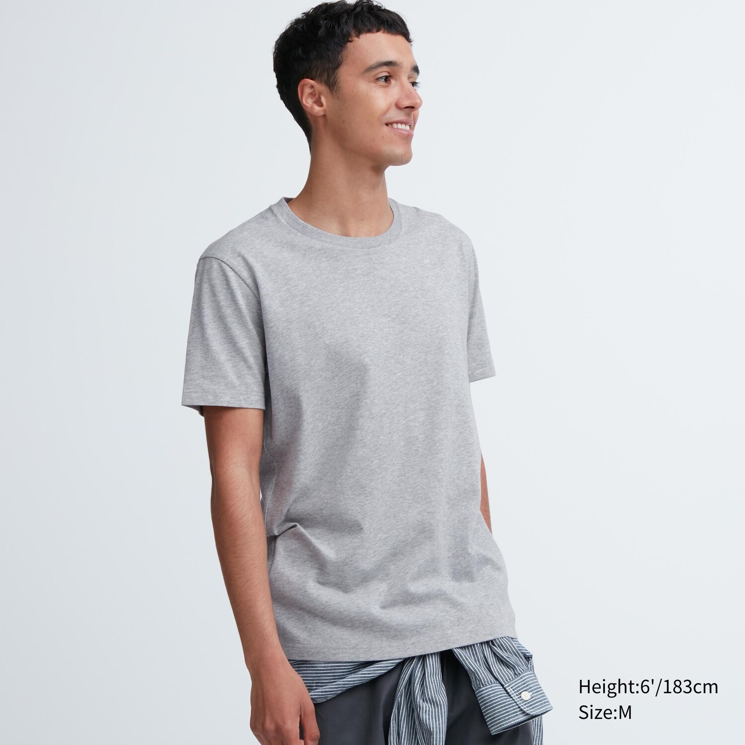 Футболка Uniqlo Dry Color с круглым вырезом, серый футболка uniqlo dry color с круглым вырезом серый