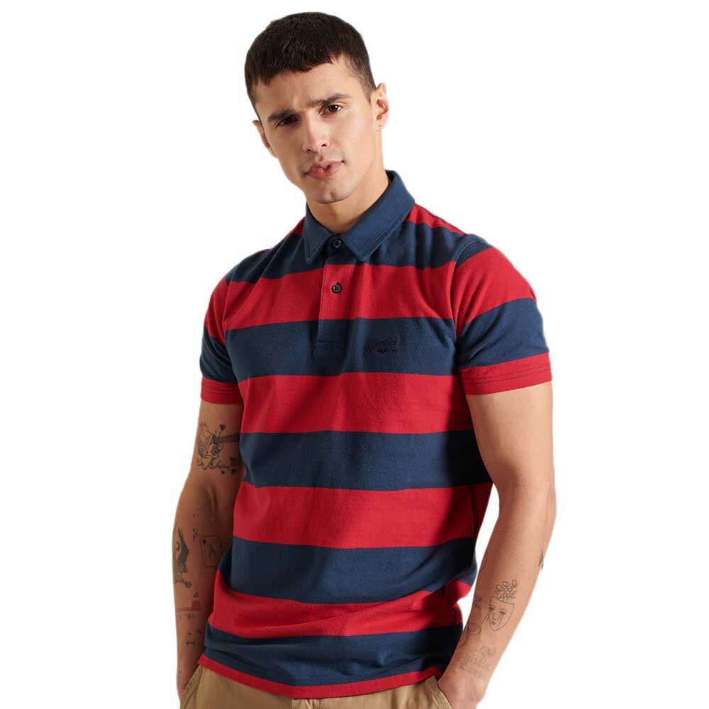 

Поло с коротким рукавом Superdry Academy Stripe, красный