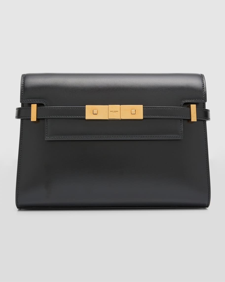 

Маленькая кожаная сумка через плечо Manhattan Box Saint Laurent