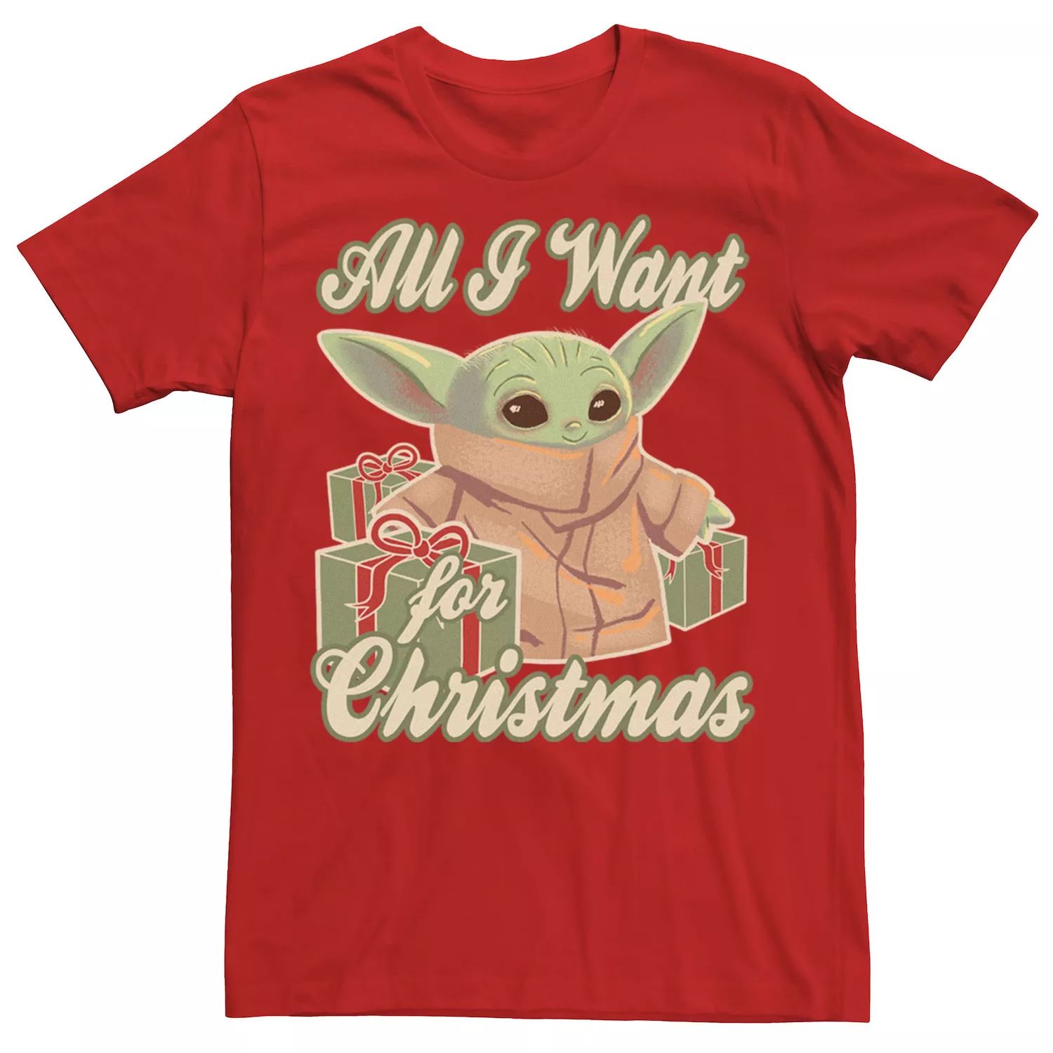 

Мужская рождественская футболка «Звездные войны, мандалорец, ребенок, все, что я хочу» Licensed Character