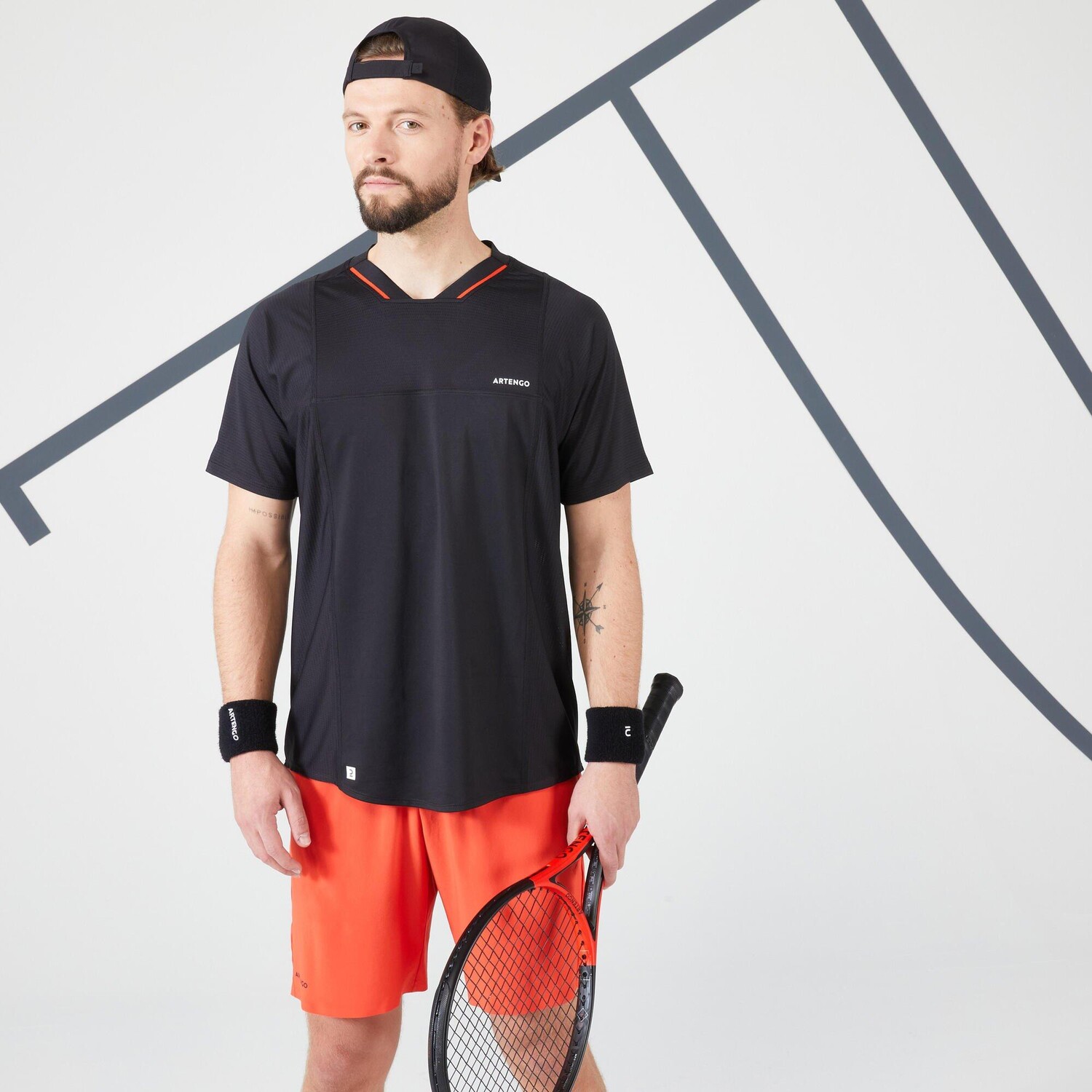 

Теннисная футболка с короткими рукавами Decathlon Tts Dry Artengo, черный