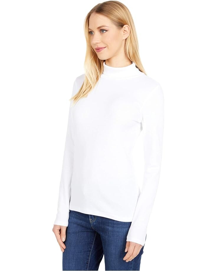 

Футболка Lilla P 1x1 Rib Long Sleeve Turtleneck Tee, белый
