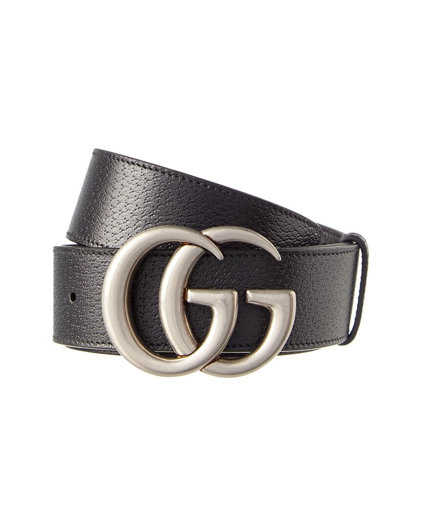 

Кожаный ремень Gucci с двойной пряжкой G, черный