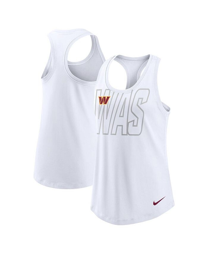 

Женская белая майка Washington Commanders Tri-Blend с овальным вырезом-борцовкой Nike, белый