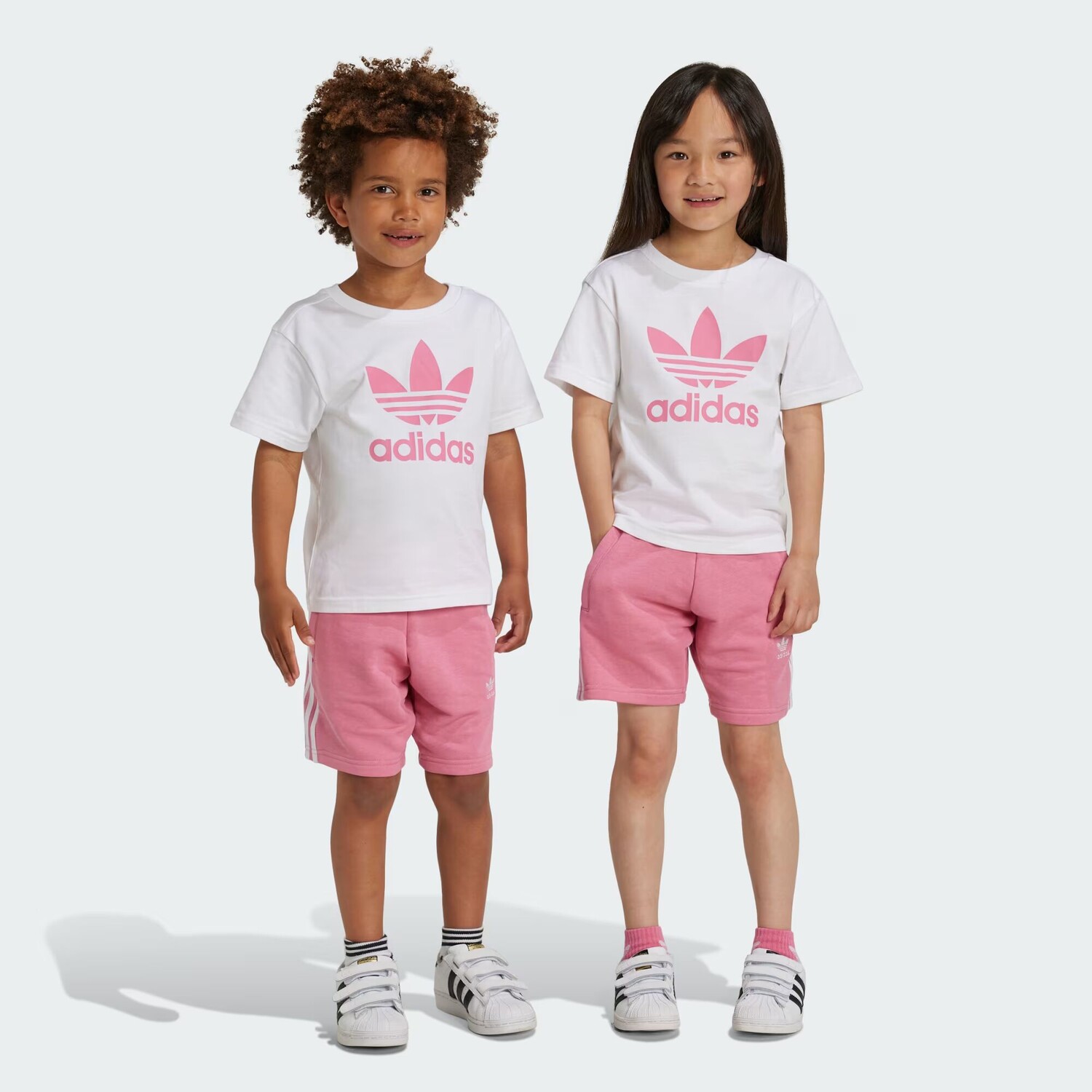 

Детский комплект футболок Adicolor Shorts Adidas, цвет Rose Tone/White