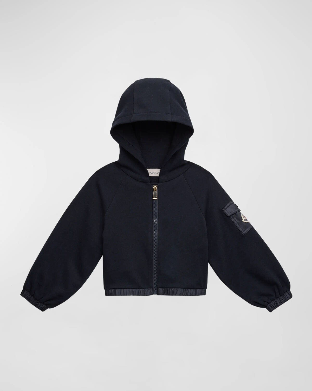 Флисовая толстовка с логотипом для девочек Moncler, цвет Blue Navy