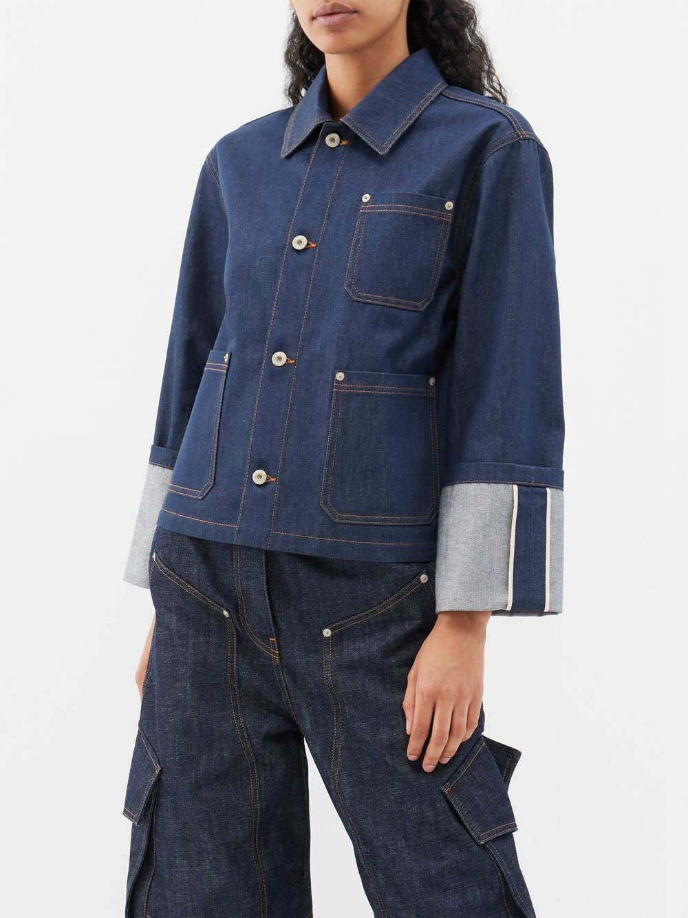 

Джинсовая куртка fisherman с подвернутым краем LOEWE, синий