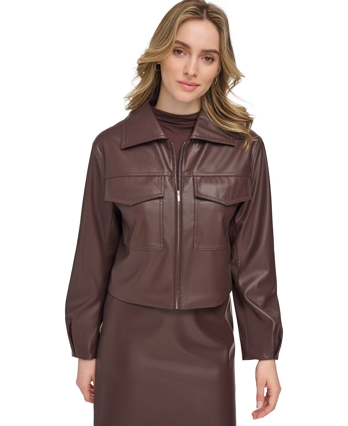 

Женская куртка X-Fit из искусственной кожи на молнии спереди Calvin Klein