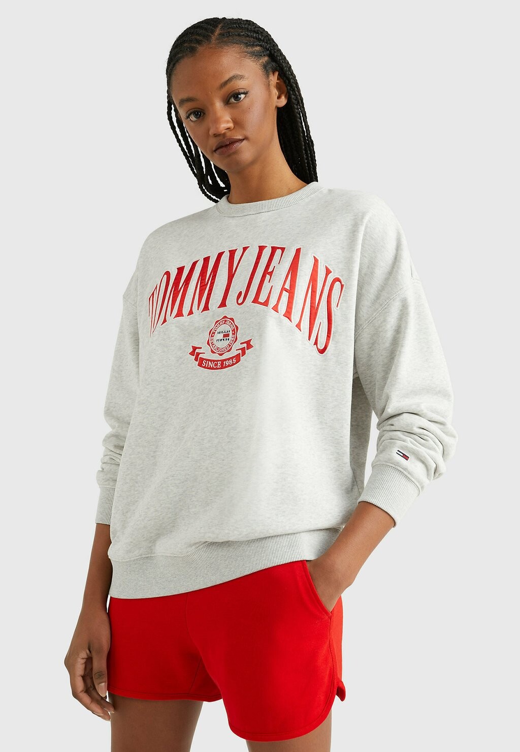 

Толстовка с капюшоном Tommy Jeans, серебро