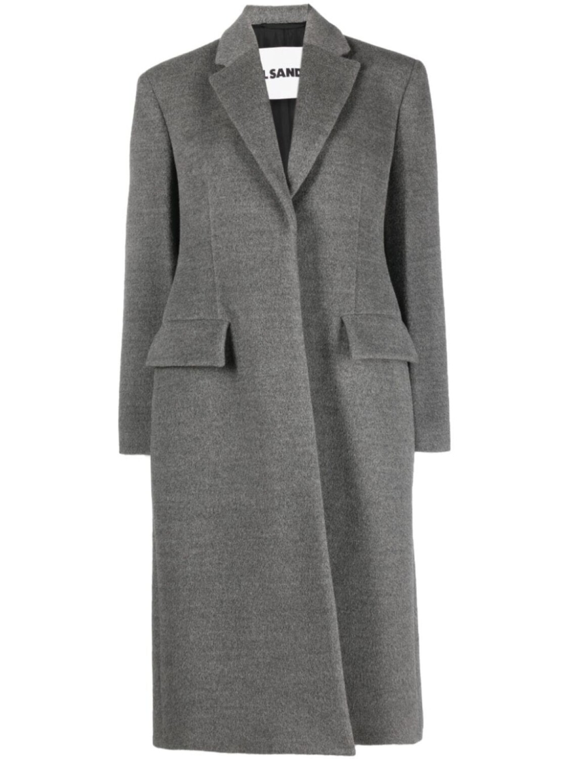 

Jil Sander однобортное пальто из вирджинской шерсти, серый