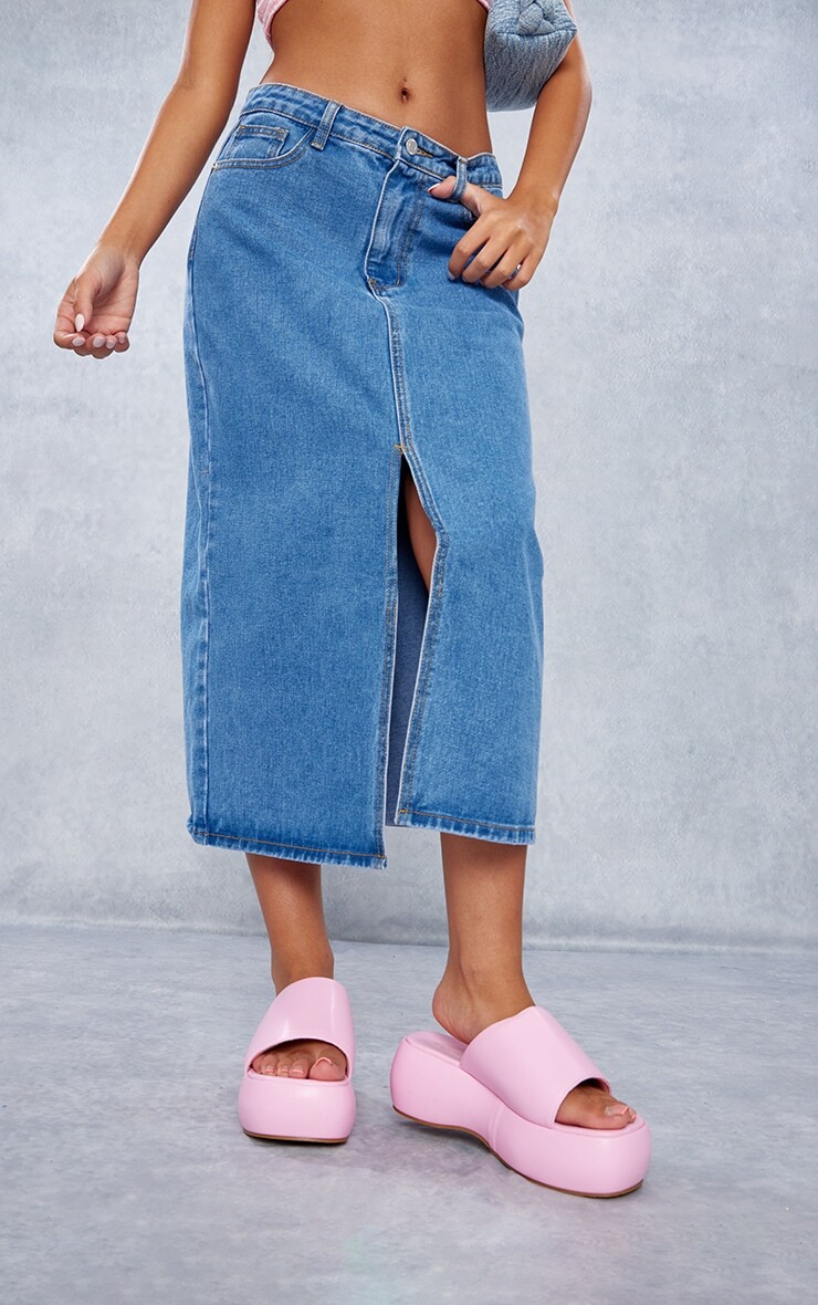 

PrettyLittleThing Широкие детские розовые сандалии из искусственной кожи с квадратным носком и мягким ремешком