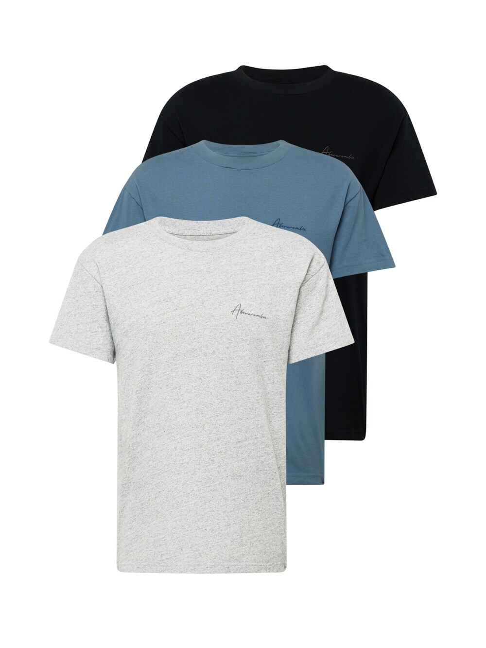 

Футболка Abercrombie & Fitch, дымчато-синий/пестрый серый/черный