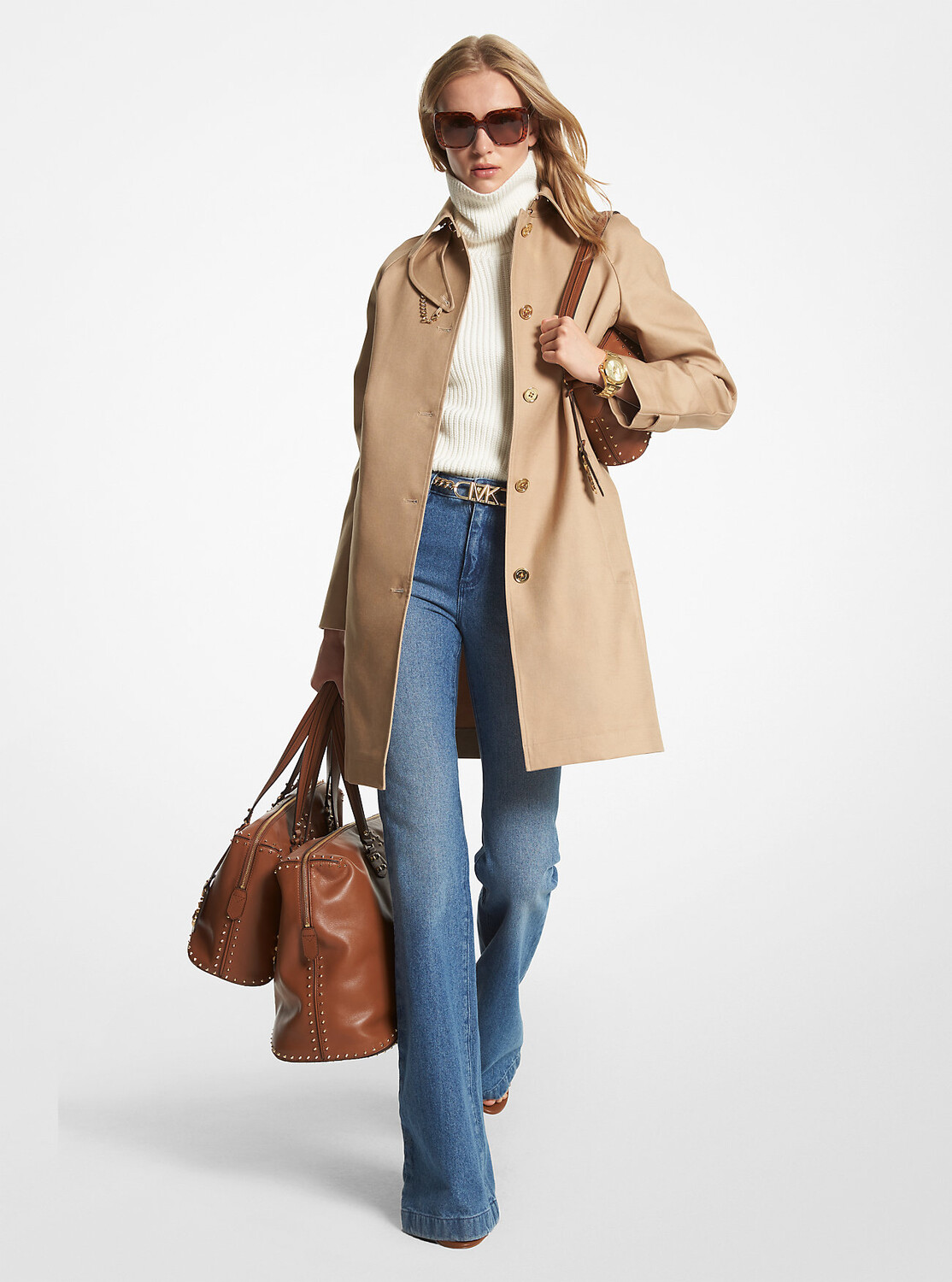 

Тренч из хлопка с поясом Michael Kors