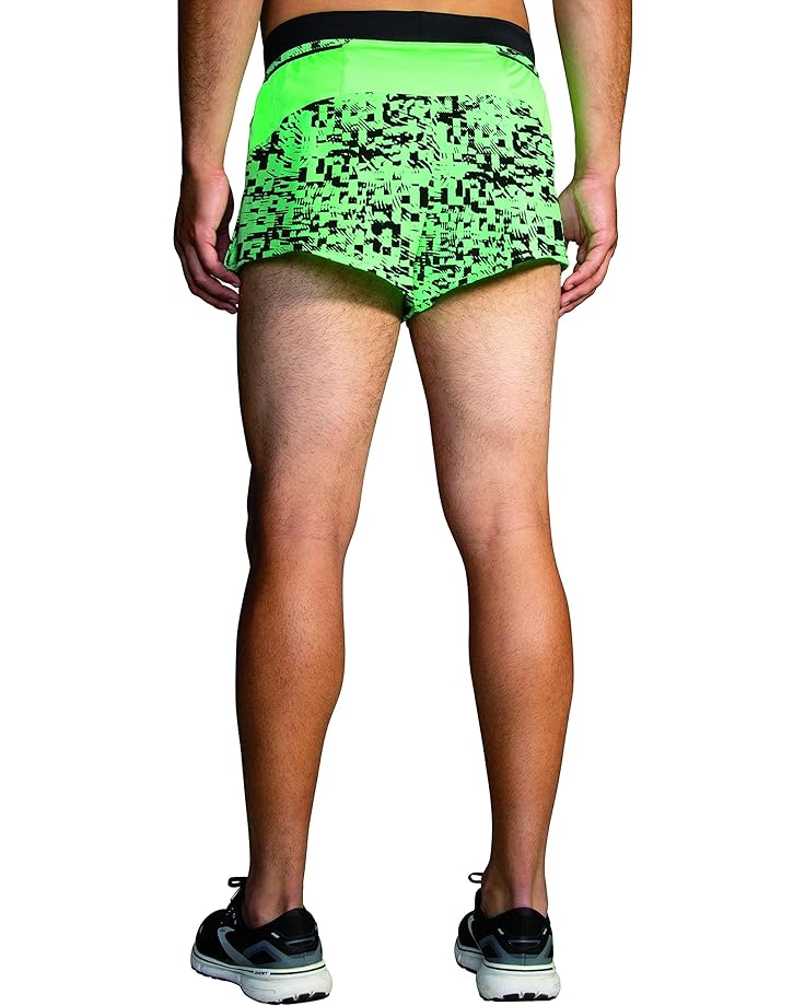 Шорты Brooks Sherpa 3 Split Shorts, цвет Neo Green Starting Line Print