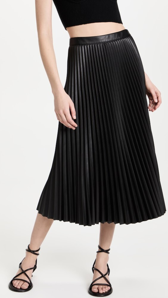 

Юбка Proenza Schouler White Label Faux Leather Pleated, черный