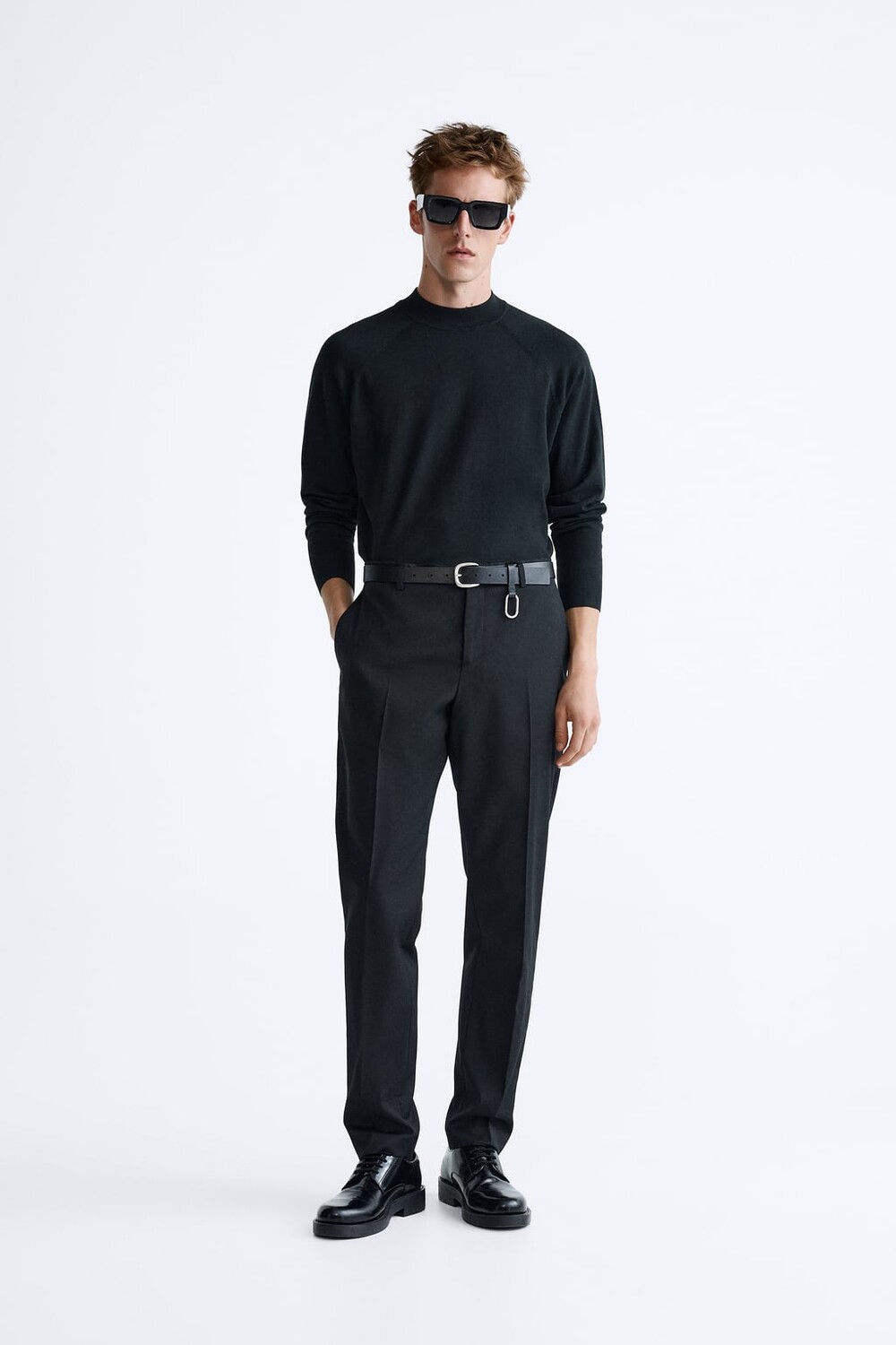 

Свитер с воротником-стойкой ZARA, зеленый