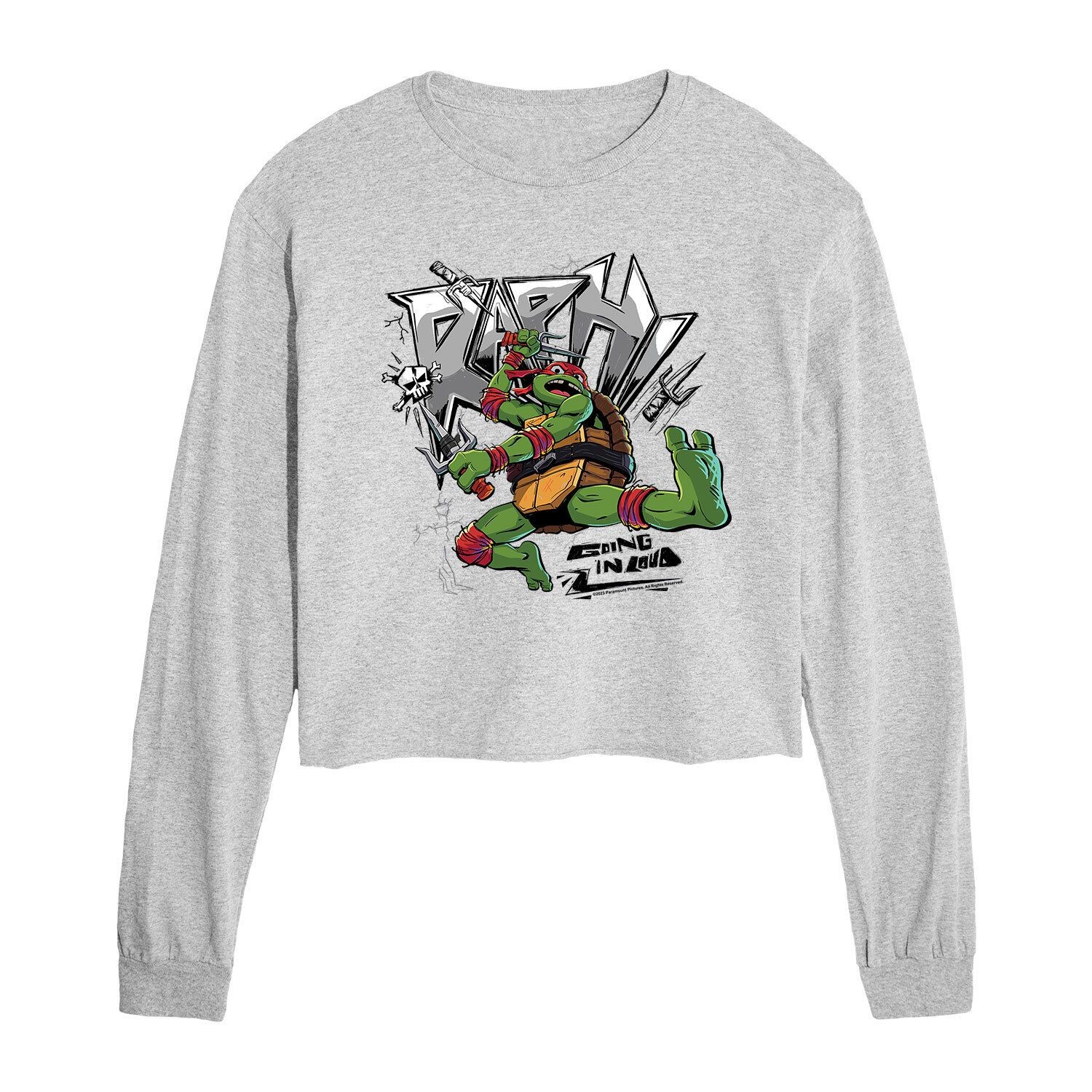 

Укороченный короткий рукав с длинным рукавом Nickelodeon TMNT Mutant Mayhem Raph для юниоров Licensed Character, серый