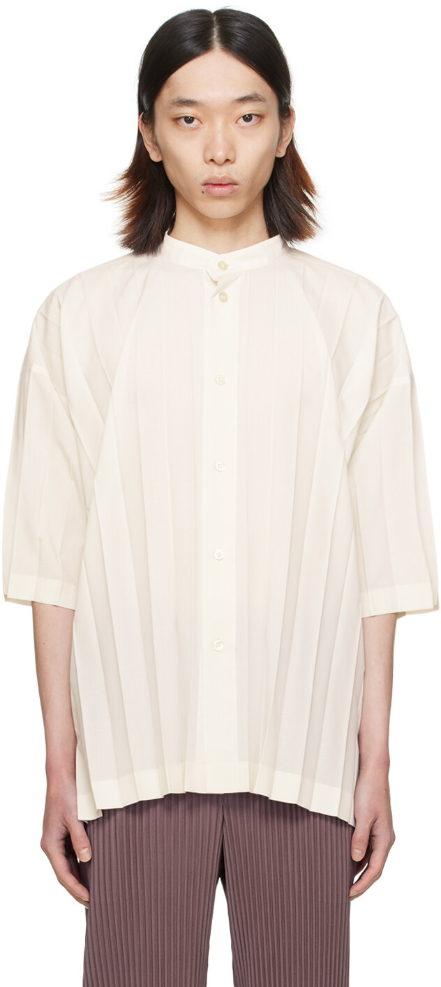 

Рубашка Off-White Edge Homme Plisse Issey Miyake, цвет White