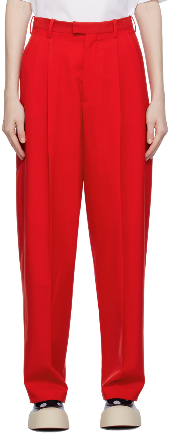 

Красные строгие брюки Marni, Красный